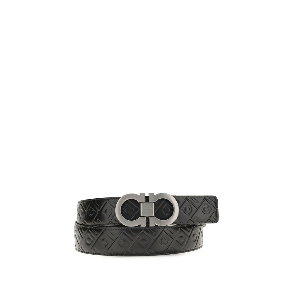 Ceinture Ferragamo Bos Taurus en cuir de veau noir classique