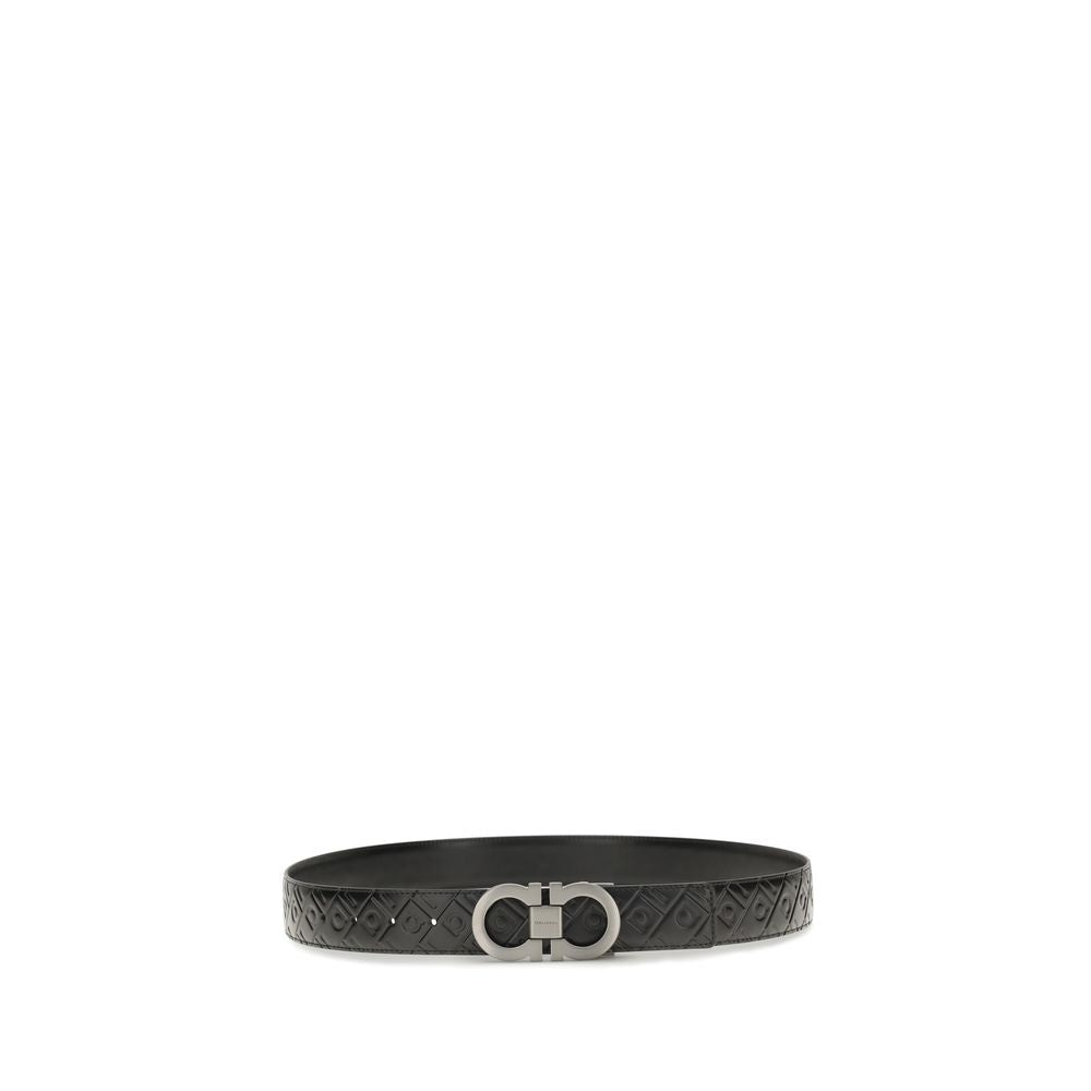 Ceinture Ferragamo Bos Taurus en cuir de veau noir classique