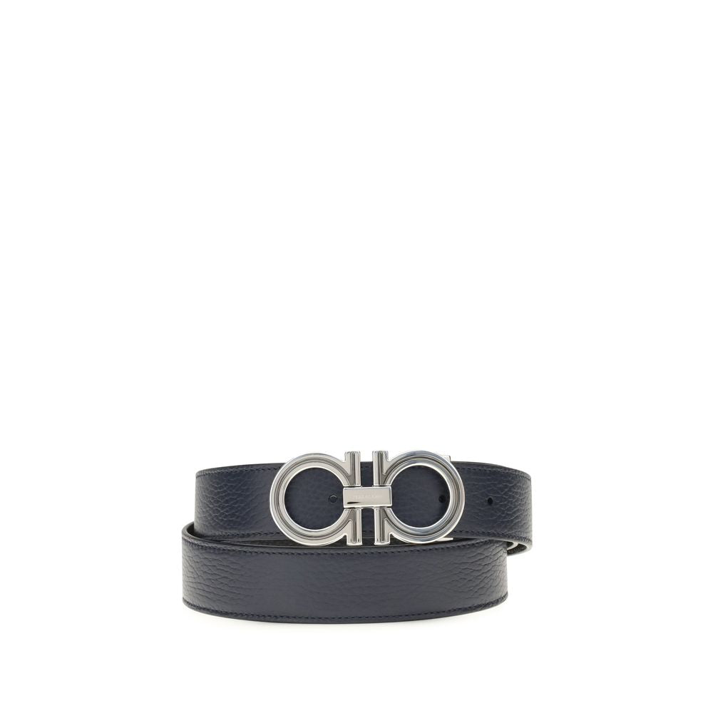 Blue Leather Ferragamo Belt Regular Fit Bos Taurus Collection
