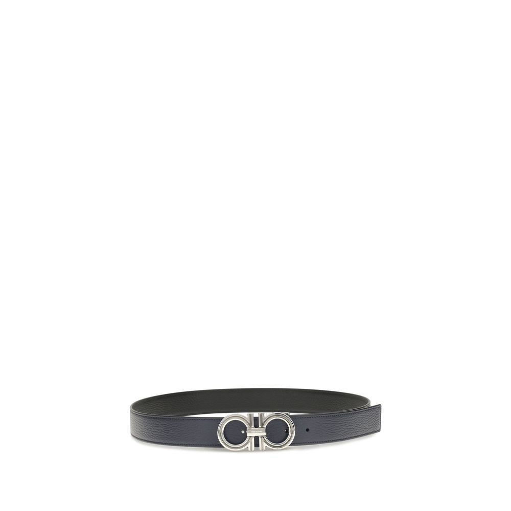 Blue Leather Ferragamo Belt Regular Fit Bos Taurus Collection