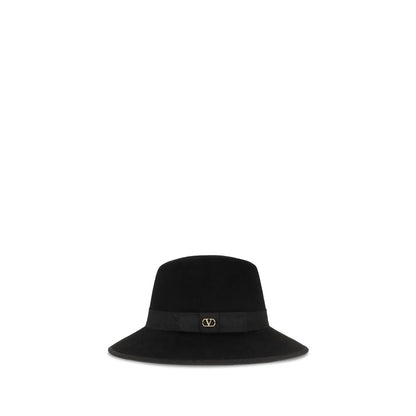 Sombrero Fedora Valentino Garavani de algodón negro