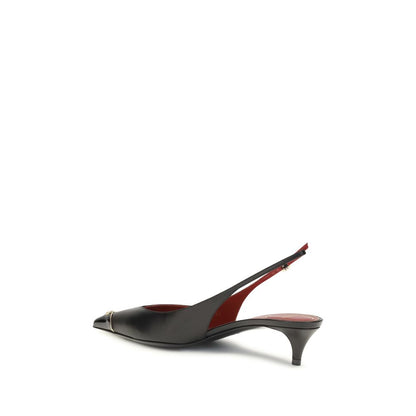 Valentino Garavani Black Calfskin Mid-Heel Pump Bos Taurus