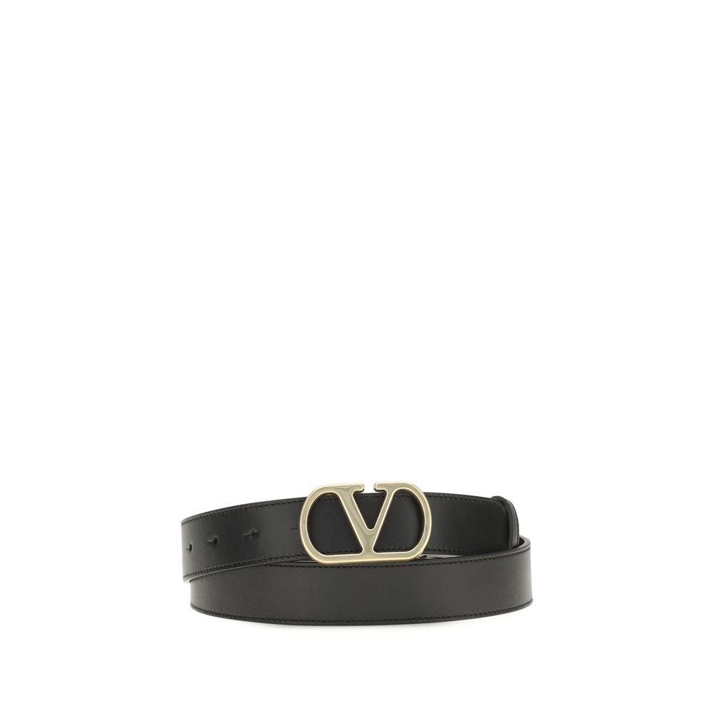Valentino Garavani Bos Taurus Regular Black Leather Belt