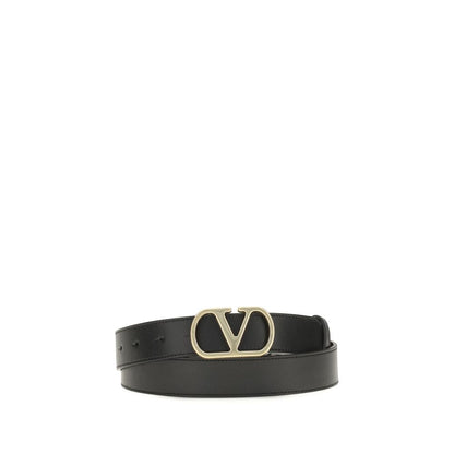 Valentino Garavani Bos Taurus Regular Black Leather Belt