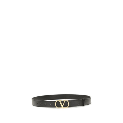 Valentino Garavani Bos Taurus Regular Black Leather Belt