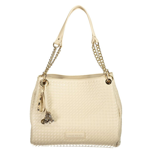 Bolso de mujer Mario Valentino de poliuretano beige con correa ajustable y extraíble