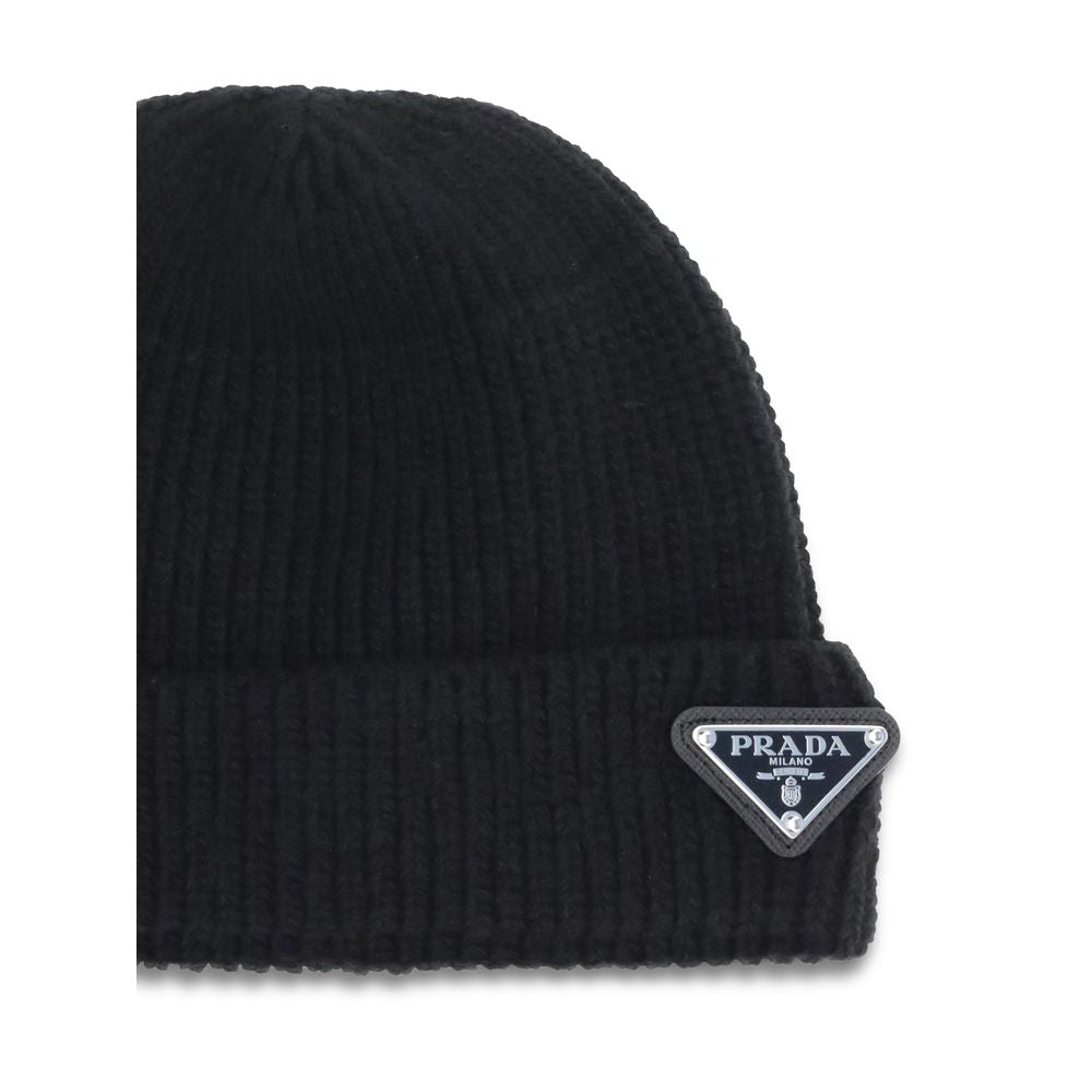 Gorro de lana negra Prada Oves Aries