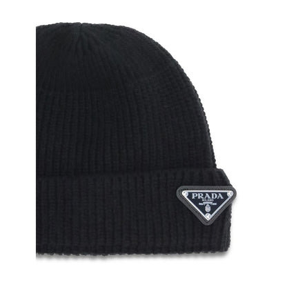 Gorro de lana negra Prada Oves Aries