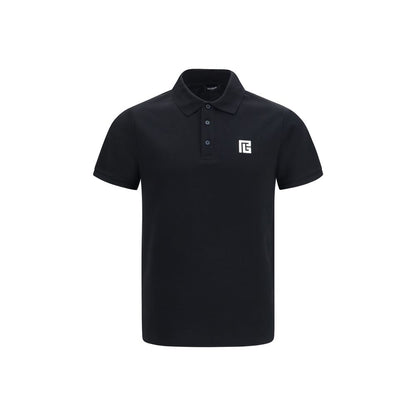 Polo Balmain de algodón negro