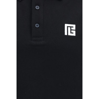 Polo Balmain de algodón negro