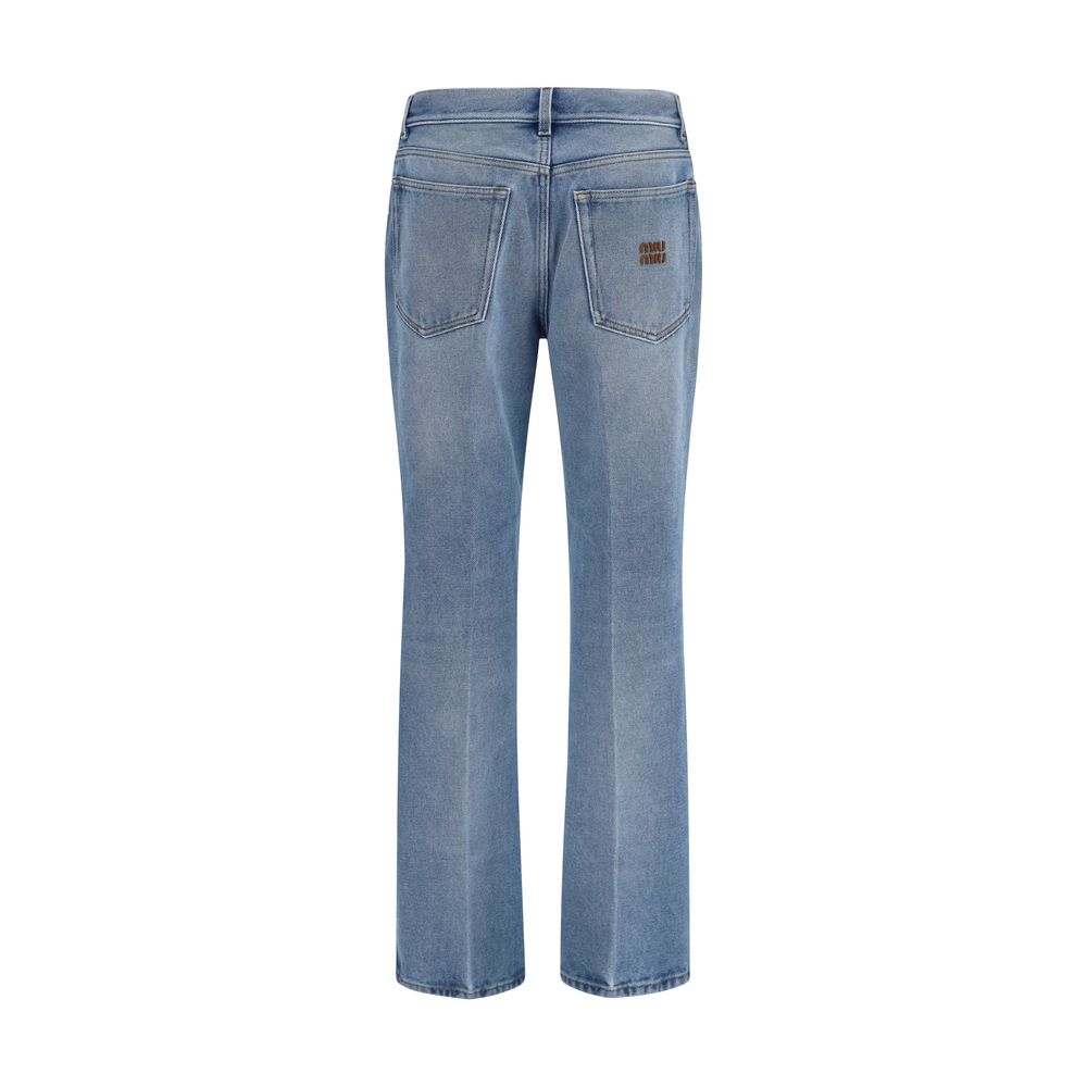Jean Miu Miu bleu en polyester coupe décontractée