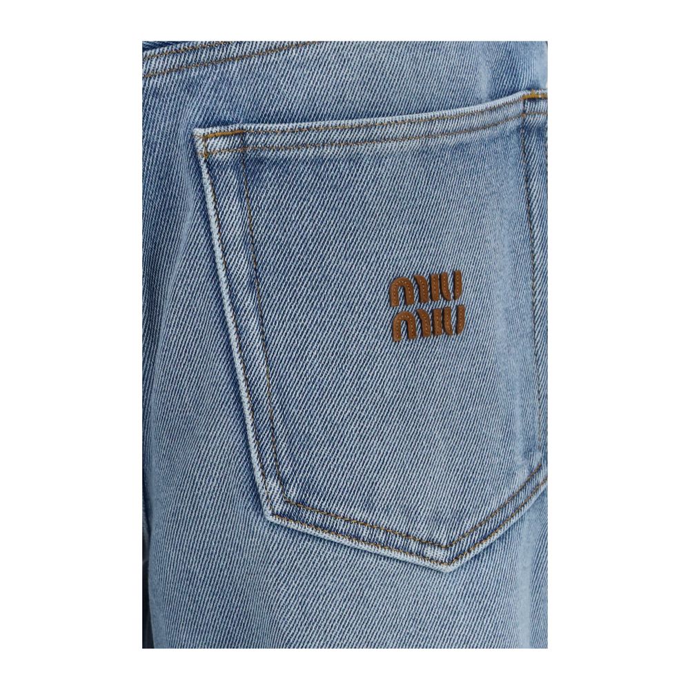 Jean Miu Miu bleu en polyester coupe décontractée