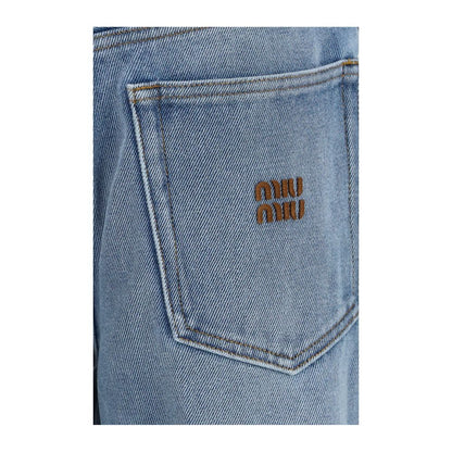 Jean Miu Miu bleu en polyester coupe décontractée
