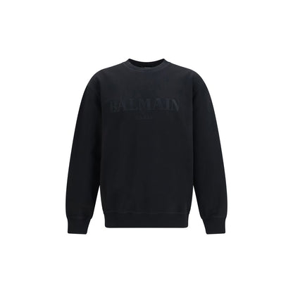 Sweat-shirt Balmain en coton noir
