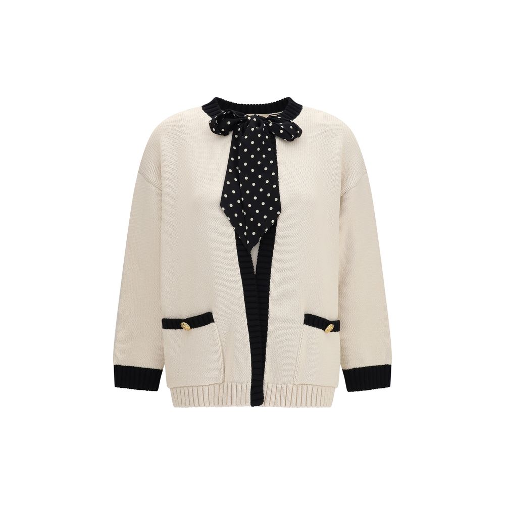 Cárdigan de algodón beige Valentino Garavani