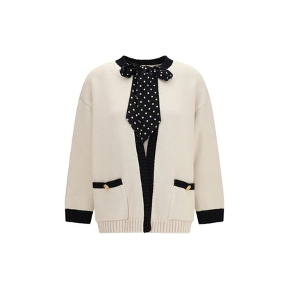 Cárdigan de algodón beige Valentino Garavani
