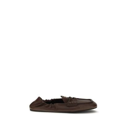 Miu Miu Mocasines sin cordones de piel de cordero Ovis Aries Aries marrones
