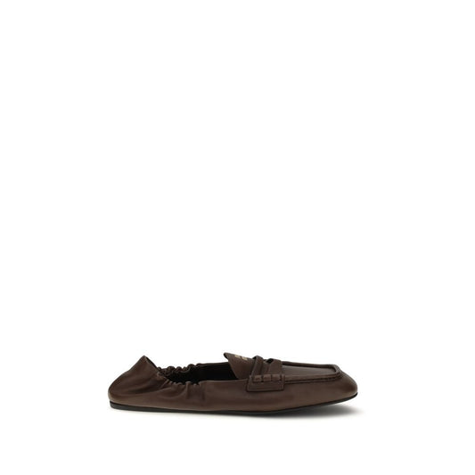 Miu Miu Mocasines sin cordones de piel de cordero Ovis Aries Aries marrones