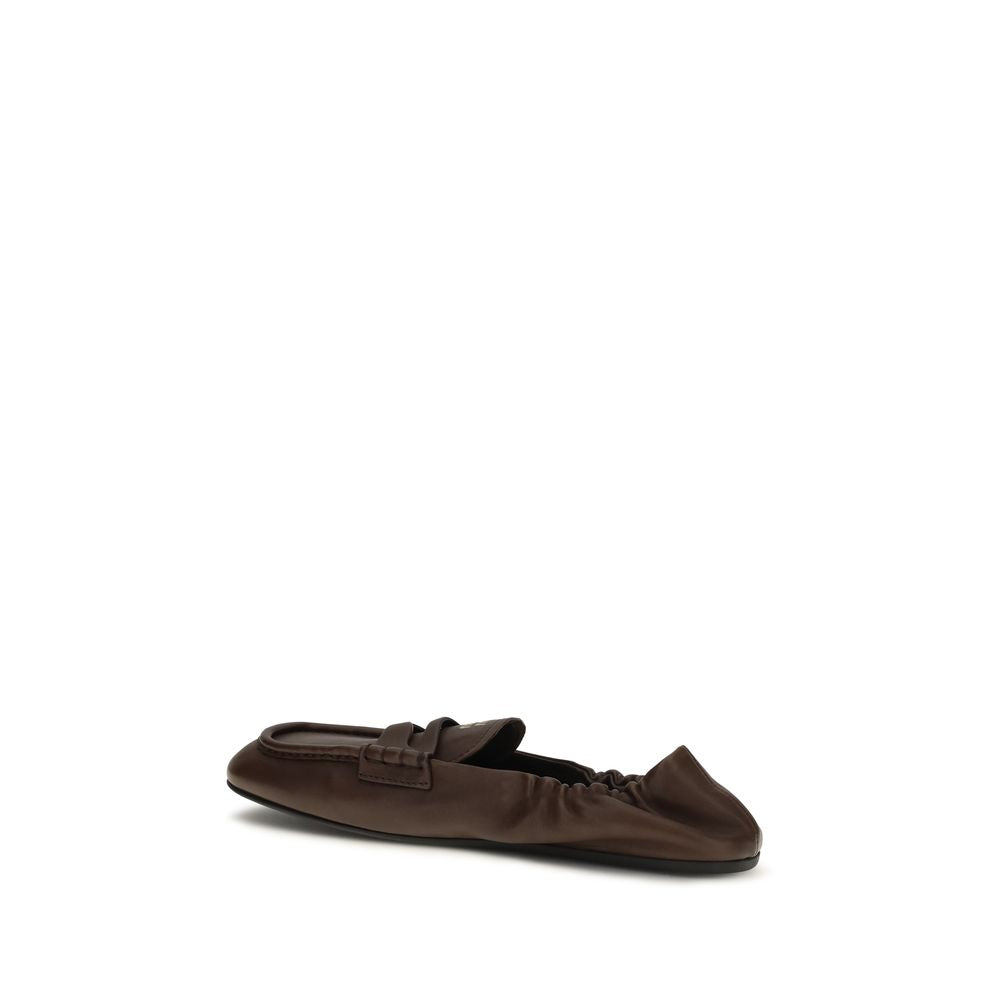 Miu Miu Mocasines sin cordones de piel de cordero Ovis Aries Aries marrones