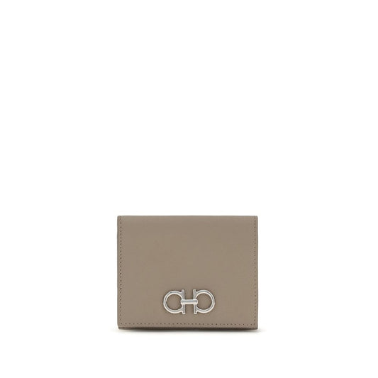 Billetera Ferragamo de piel de becerro color beige Bos Taurus
