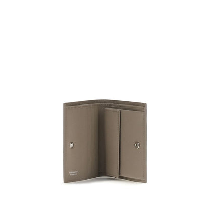 Portefeuille Ferragamo en cuir de veau beige Bos Taurus