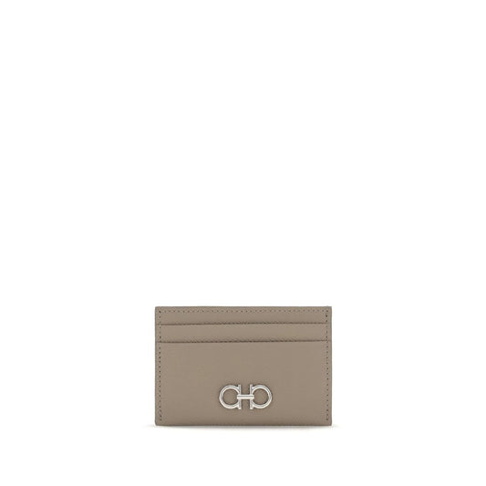 Billetera Ferragamo de piel de becerro color beige Bos Taurus