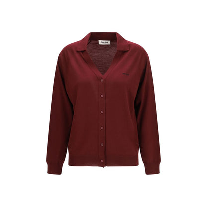 Miu Miu Cardigan - Laine Bordeaux Finition Douce Ovis Adres