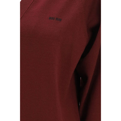 Miu Miu Cardigan - Laine Bordeaux Finition Douce Ovis Adres