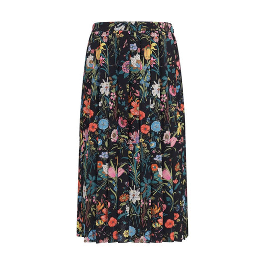 Falda midi de seda multicolor de Gucci