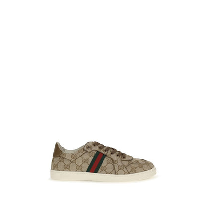 Zapatillas Deportivas Gucci De Tela Beige - Construcción Moderna