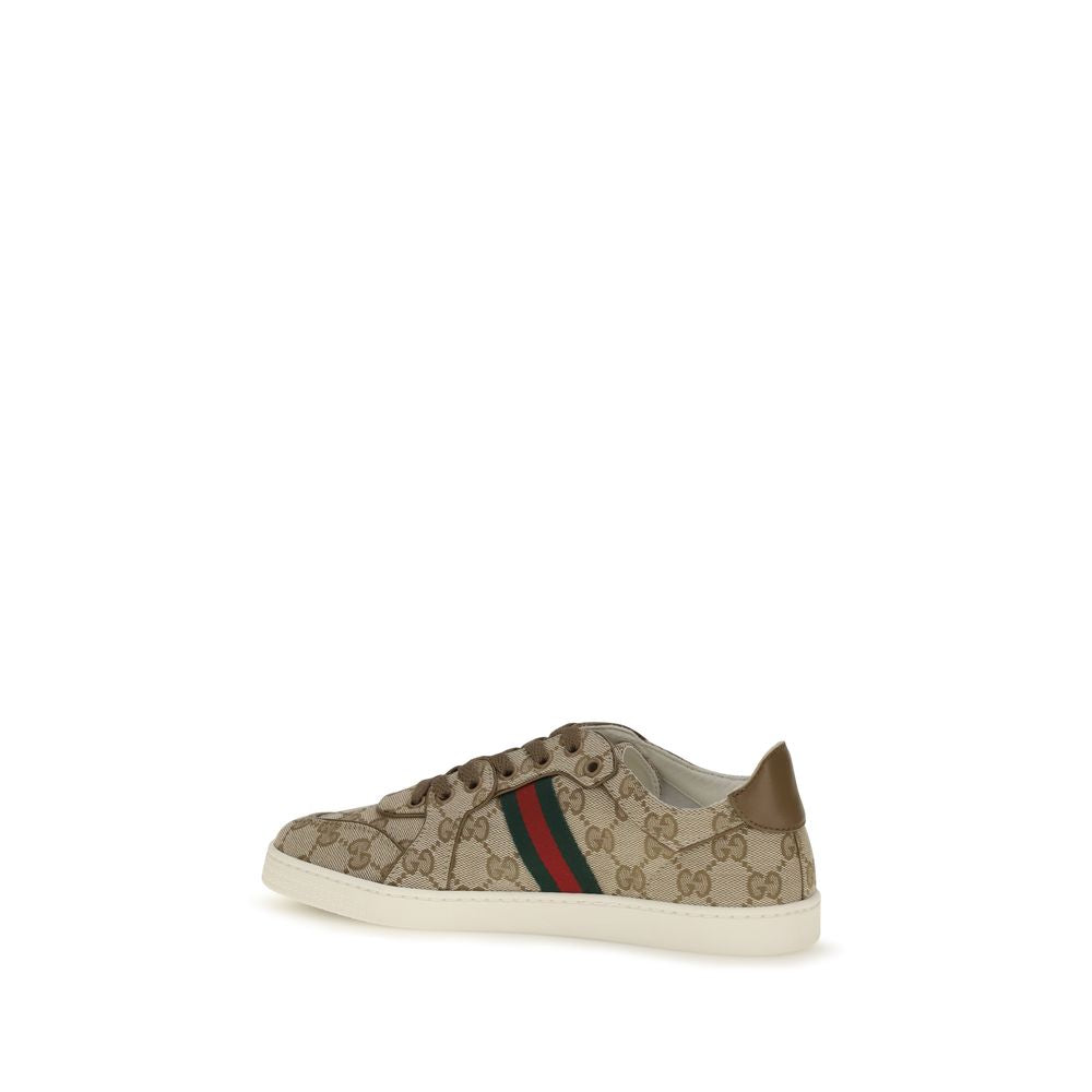Zapatillas Deportivas Gucci De Tela Beige - Construcción Moderna