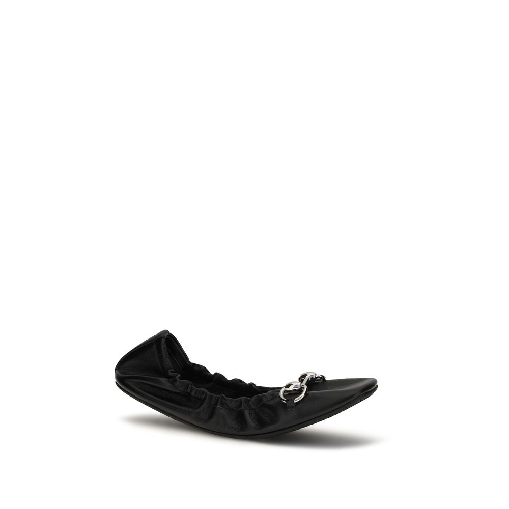 Ballerines Gucci en cuir de veau noires Bos Taurus