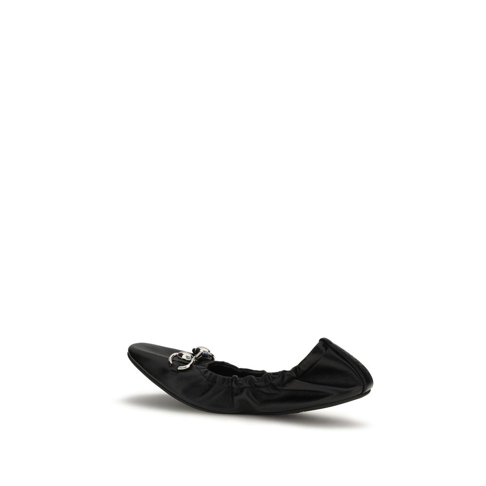 Ballerines Gucci en cuir de veau noires Bos Taurus