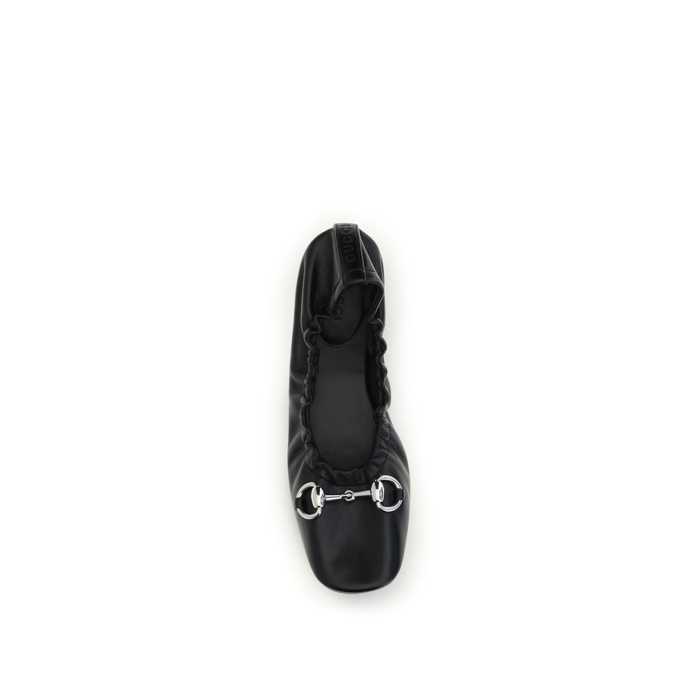 Ballerines Gucci en cuir de veau noires Bos Taurus