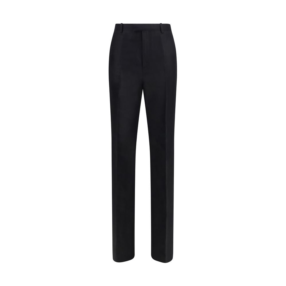 Pantalones De Vestir Gucci En Seda Faille Negra Sin Forro