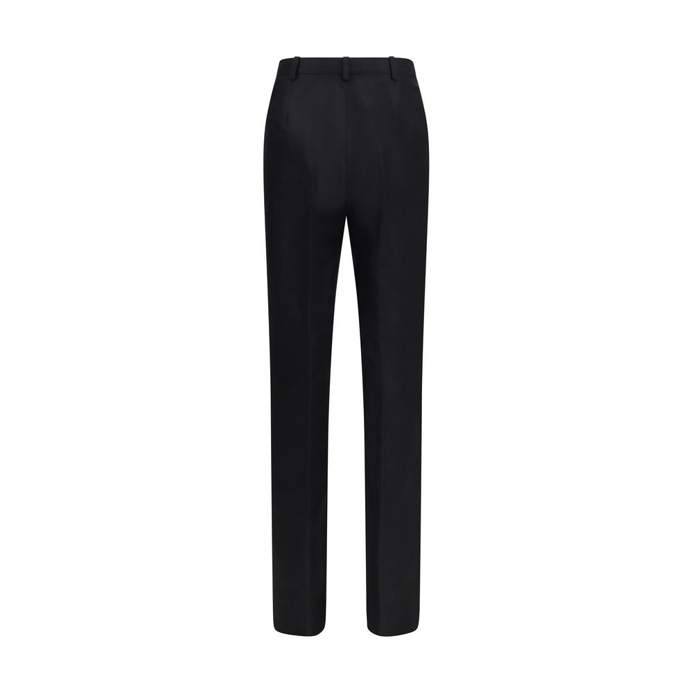 Pantalones De Vestir Gucci En Seda Faille Negra Sin Forro