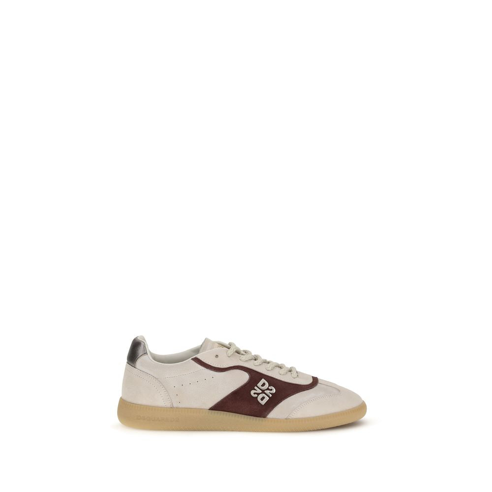 Baskets basses Dsquared² beiges en cuir de veau Bos Taurus