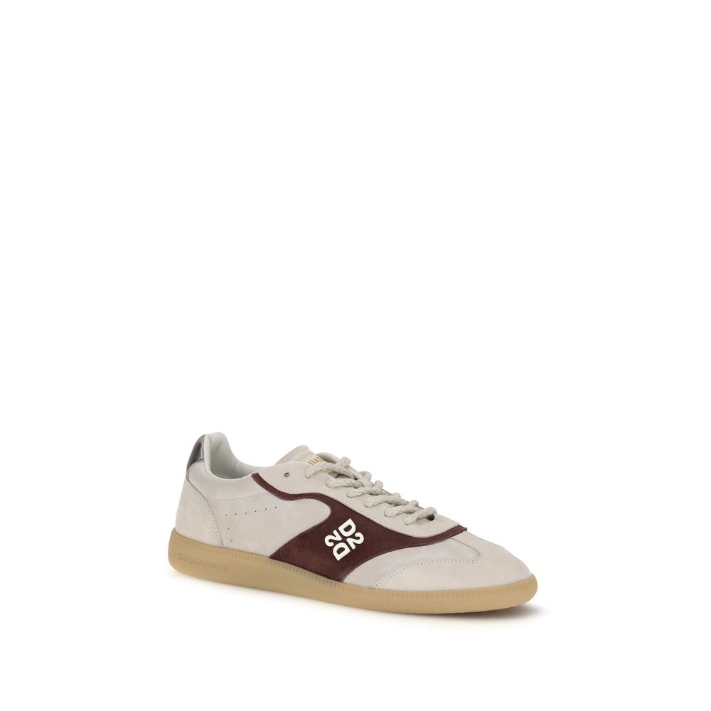 Baskets basses Dsquared² beiges en cuir de veau Bos Taurus