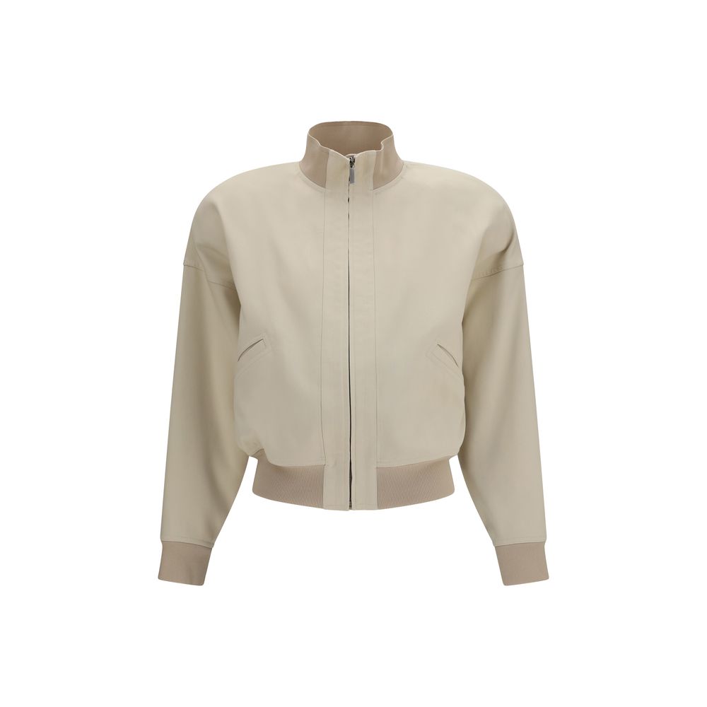 Chaqueta bomber Gucci de algodón beige