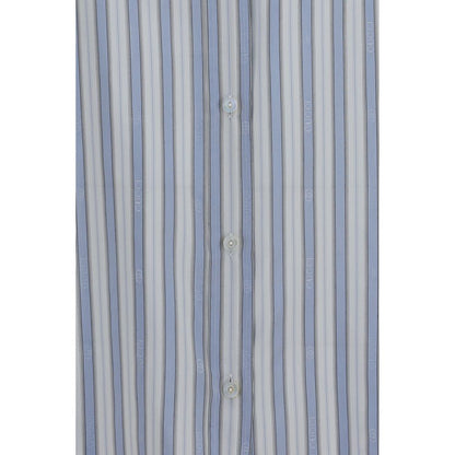 Camisa De Seda Jacquard Gucci Con Motivo Doble G En Azul
