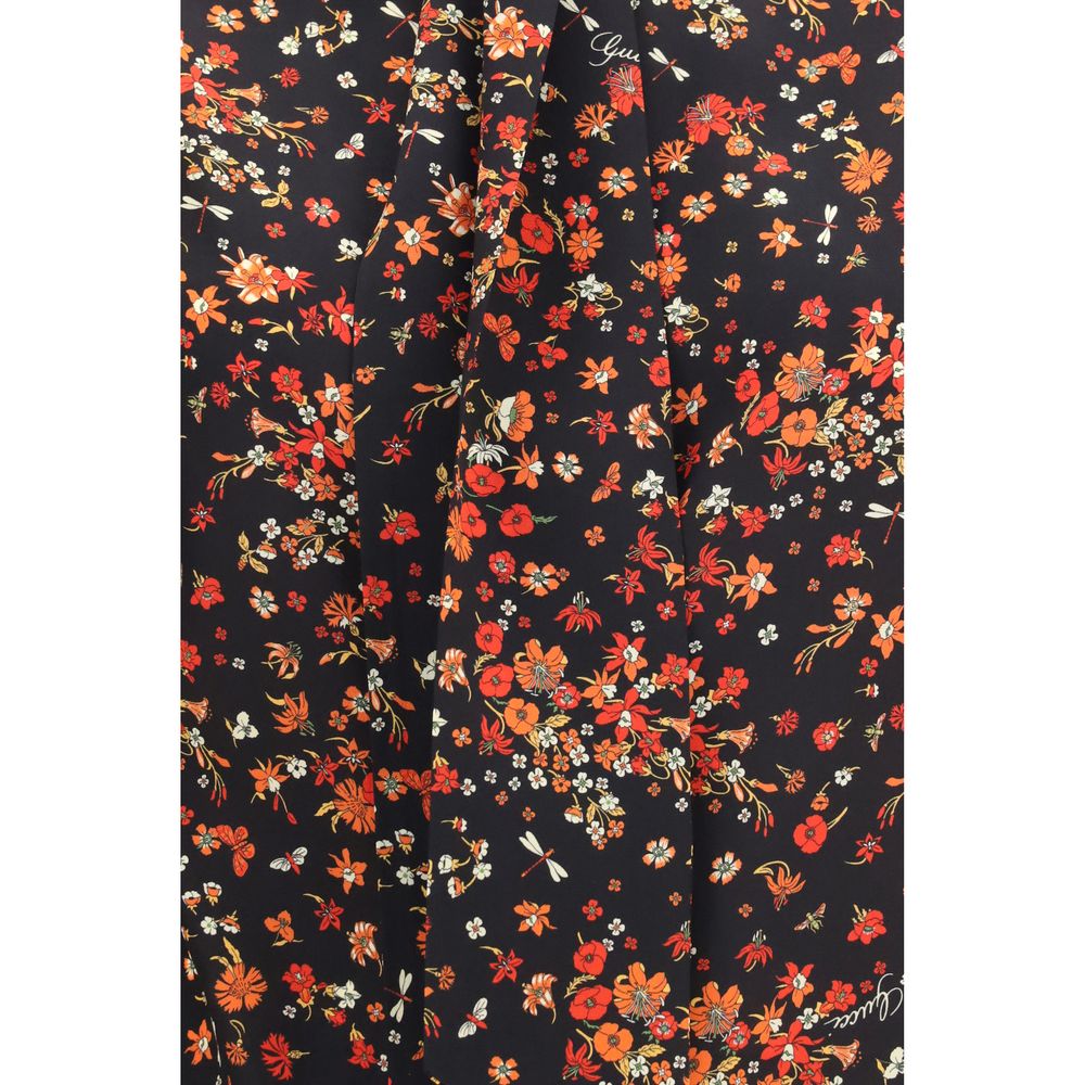 Camisa Gucci De Seda Con Estampado Multicolor Y Corte Regular