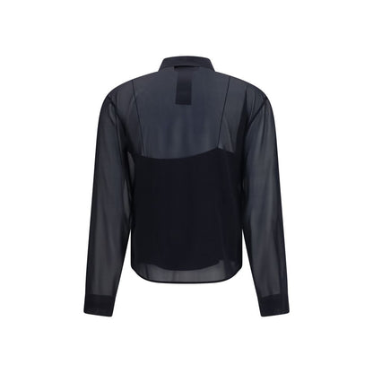 Chemise en Soie Noire à Motifs Gucci