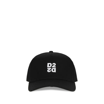 Gorra de algodón negra Dsquared² (gorra de béisbol)