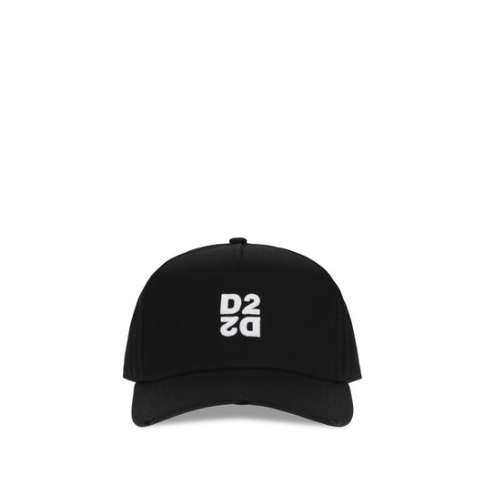 Gorra de algodón negra Dsquared² (gorra de béisbol)
