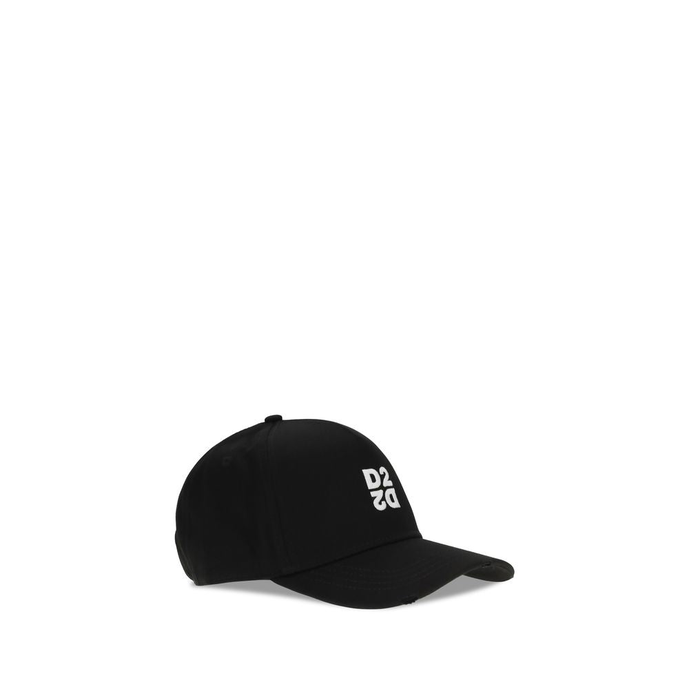 Gorra de algodón negra Dsquared² (gorra de béisbol)