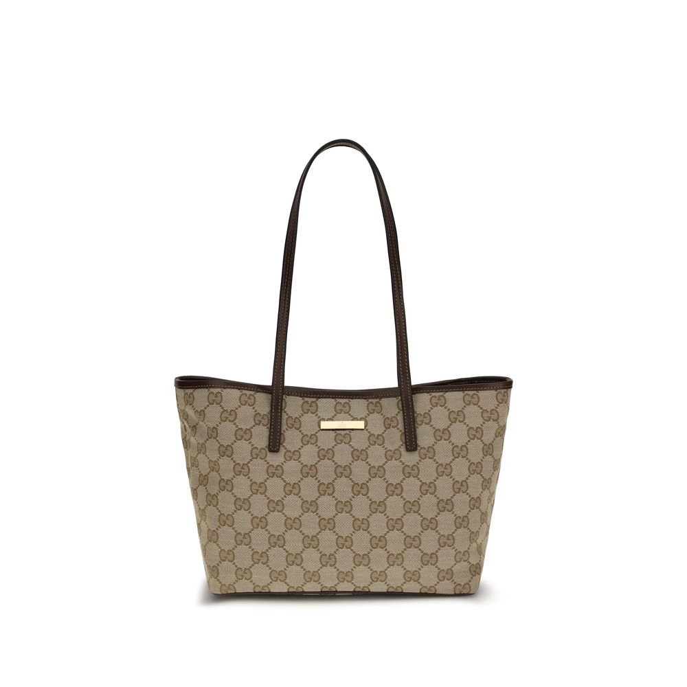 Gucci Bolso De Mano De Tejido Beige Gran Capacidad Y Diseño Funcional