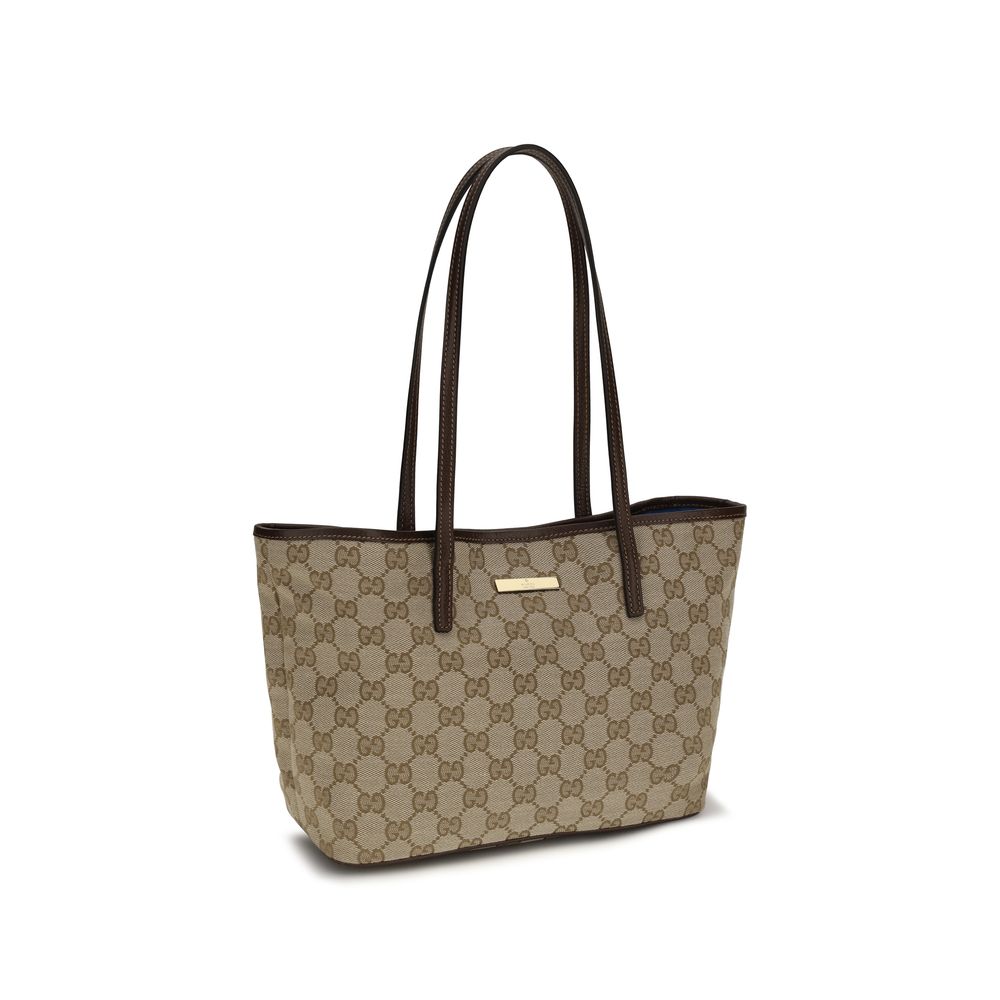 Gucci Bolso De Mano De Tejido Beige Gran Capacidad Y Diseño Funcional