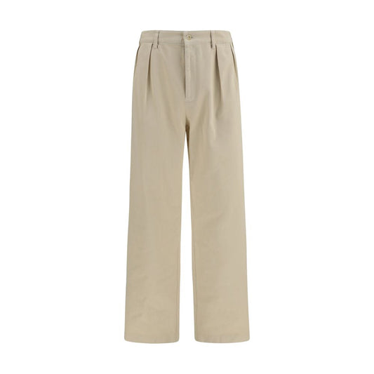Pantalones casuales de algodón beige Prada