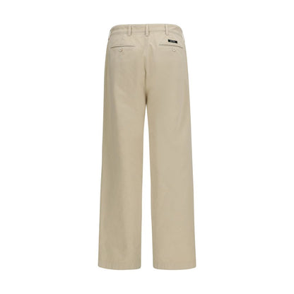 Pantalon décontracté en coton beige Prada
