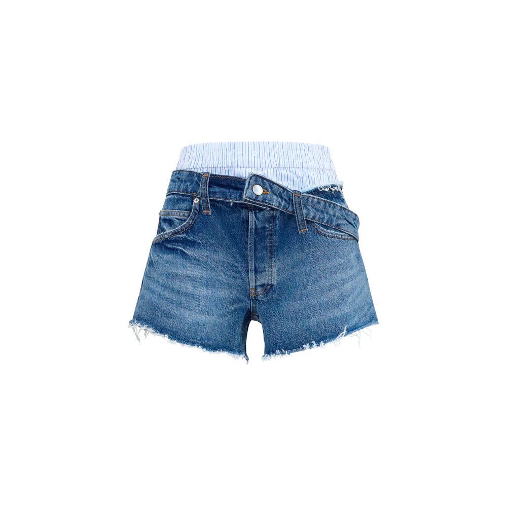 Alexander Wang Pantalones Cortos de Algodón Azules Bermuda